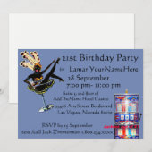 ベガスで誕生日男の子の最後の夜の祭典 招待状 (正面/裏面)