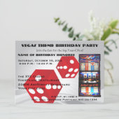 ベガスのカジノのテーマの大人の誕生会 招待状 (スタンド正面)