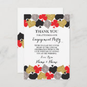 ベガスのカジノを結婚している婚約パーティありがとう 招待状 (正面/裏面)