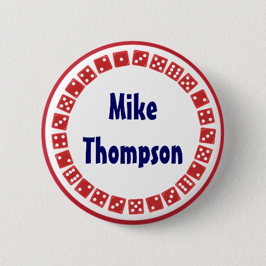 ベガスのゲーム夜サイコロの名札 缶バッジ (正面)