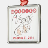 ベガスのサイコロの記念品のオーナメントで結婚した メタルオーナメント (左)