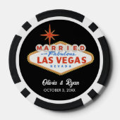 ベガスのブラックパーソナライズされたトランプのポーカーチ結婚したップ ポーカーチップ (裏面)
