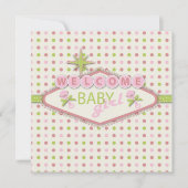 ベガスのベビーシャワーの招待状の正方形 招待状 (正面)