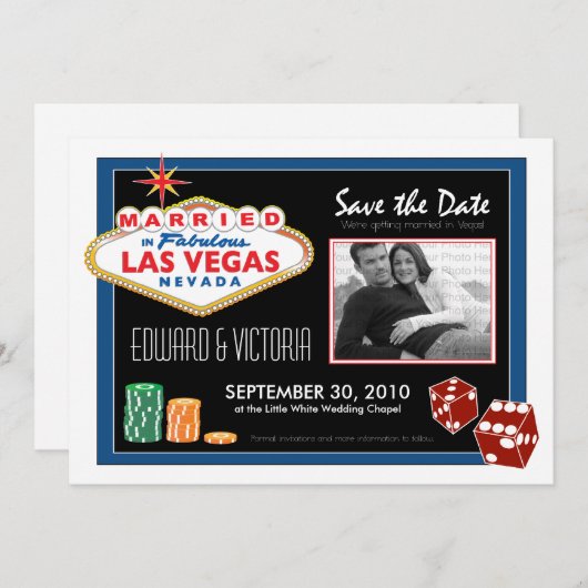 ベガスの行先の結婚式の保存日付の招待状 セーブザデート (正面/裏面)
