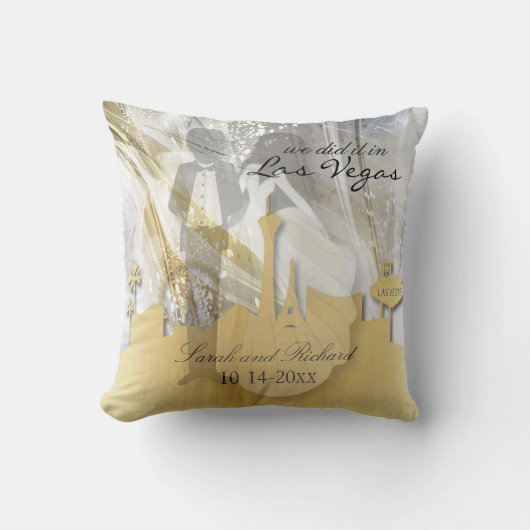 ベガスの記念結婚酒で クッション (正面)