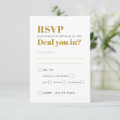 ベガスウェディングパーティーおもしろい入った?黒と金ゴールド 出欠カード (スタンド正面)