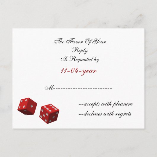 ベガスウェディング出欠カード インビテーションポストカード (裏面)