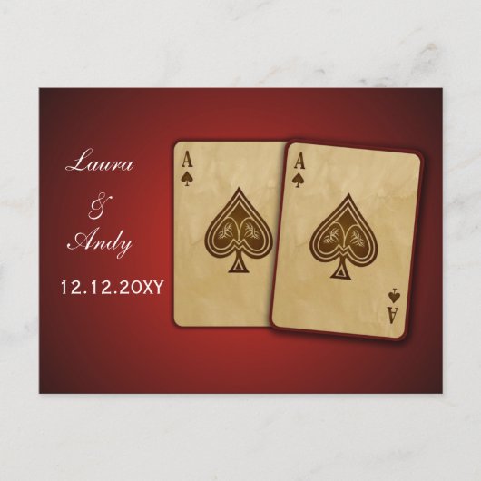 ベガスウェディング出欠カード インビテーションポストカード (正面)