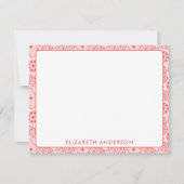 ベガスエステティックピンクパーソナライズされたカジノ ノートカード (正面)