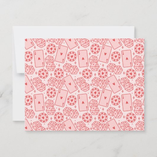 ベガスエステティックピンクパーソナライズされたカジノ ノートカード (裏面)