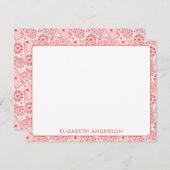 ベガスエステティックピンクパーソナライズされたカジノ ノートカード (正面/裏面)