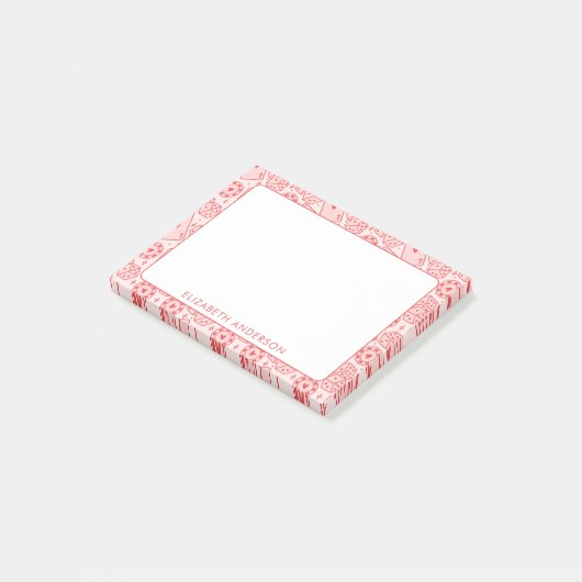 ベガスエステティックピンクパーソナライズされたカジノ ポストイット (アングル)