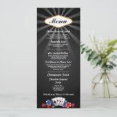ベガスカジノのウェディングレセプションメニューカード 招待状 (スタンド正面)