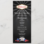 ベガスカジノのサイコロ トランプ 結婚式プログラム プログラム (正面)