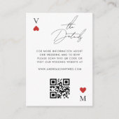ベガスカジノのトランプのQRコード結婚式詳細 エンクロージャーカード (正面)