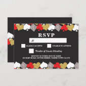 ベガスカジノの結婚式への返信カード 招待状 (正面/裏面)