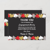 ベガスカジノウェディングエンゲージメント感謝カード 招待状 (正面/裏面)