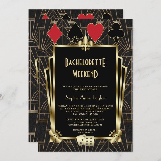 ベガスカジノギャツビー素晴らしバチェロレッテウィークエンド 招待状 (正面/裏面)