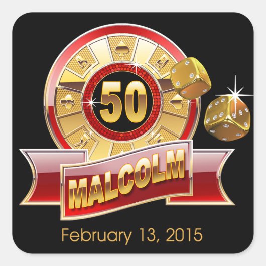 ベガスカジノザ・ビッグ5-O 50 |赤い黒の金ゴールド スクエアシール (正面)