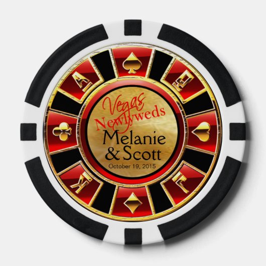 ベガスカジノチップレッド&ブラック ポーカーチップ (正面)