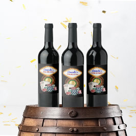 ベガスカジノナイトの誕生日/独身パーティー ワインラベル