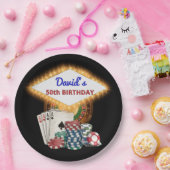 ベガスカジノナイト ブラックバースデーパーティー ペーパープレート (パーティー)