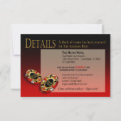 ベガスカジノパーティの詳細 | 赤 黒 金 招待状 (正面)