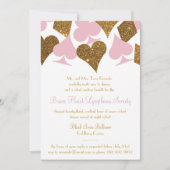 ベガスカジノパーティーフェイク金ゴールドグリッターと任意の色 招待状 (正面)