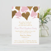 ベガスカジノパーティーフェイク金ゴールドグリッターと任意の色 招待状 (スタンド正面)