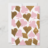 ベガスカジノパーティーフェイク金ゴールドグリッターと任意の色 招待状 (裏面)