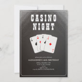 ベガスカジノブラックジャックポーカー夜パーティー 招待状 (正面)