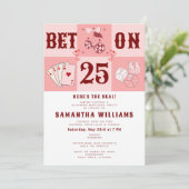 ベガスカジノポーカー レトロディスコカウガール 誕生日 招待状 (スタンド正面)