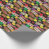 ベガスカジノワーカースロットマシパターン(の模様が)あるン ラッピングペーパー (角)