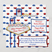 ベガスカジノヴィンテージスタイルパーティー招待状 招待状 (正面/裏面)