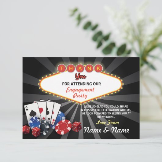 ベガスカジノ感謝エンゲージメントウェディング 招待状 (スタンド正面)