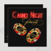 ベガスカジノ頼ナイトメー2チップにあなたの名前を入れる 招待状 (正面/裏面)