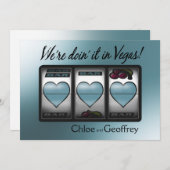 ベガスジャックポットハーツウェディングカスピアン 招待状 (正面/裏面)