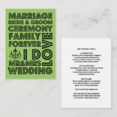 ベガススタイル結婚式招待状カードの挿入 エンクロージャーカード (正面/裏面)