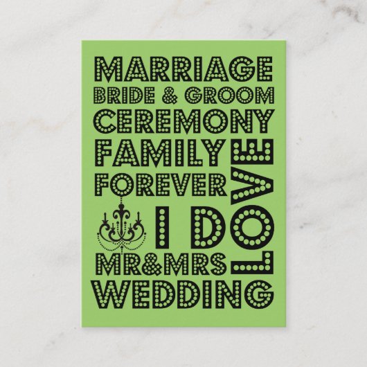 ベガススタイル結婚式招待状カードの挿入 エンクロージャーカード (正面)