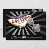 ベガススターバーストウェディング シルバー ブラック 招待状 (正面/裏面)