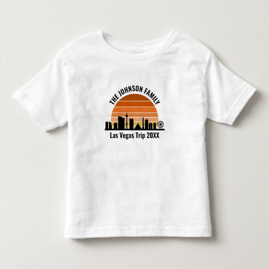 ベガスストリップの夕焼けカスタムバケーション トドラーTシャツ (正面)