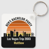 ベガスストリップの美しい夕焼け - オーダーメイドのバケーション キーホルダー (裏面)