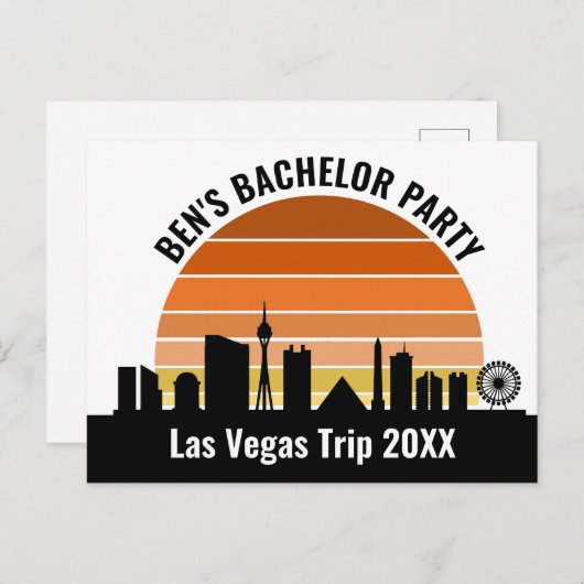 ベガスストリップの美しい夕焼け - オーダーメイドのバケーション ポストカード (正面/裏面)