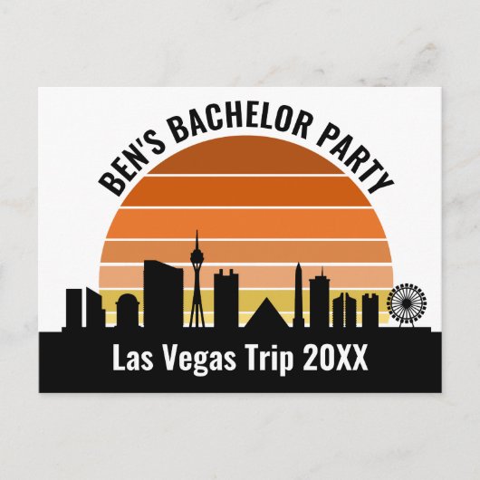 ベガスストリップの美しい夕焼け - オーダーメイドのバケーション ポストカード (正面)