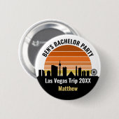 ベガスストリップの美しい夕焼け - オーダーメイドのバケーション 缶バッジ (正面&裏面)