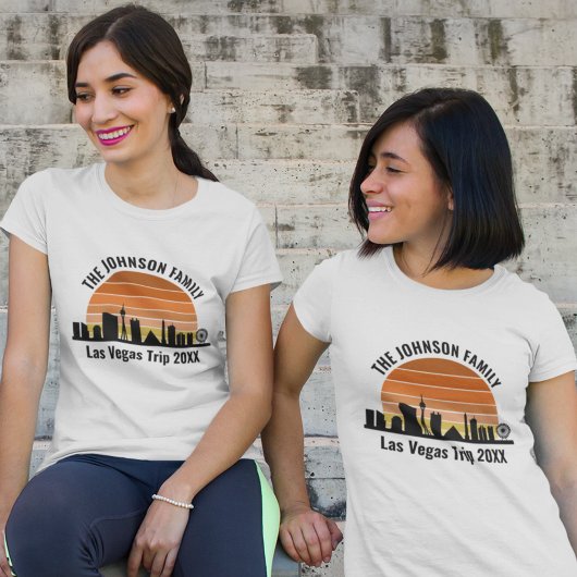 ベガスストリップサンセットカスタムバケーション女性 Tシャツ
