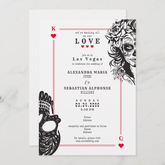 ベガストランプシュガースカル結婚式招待状 招待状 (正面/裏面)