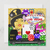 ベガスパーティー – カジノ/トランプのポーカー招待状 招待状 (正面)