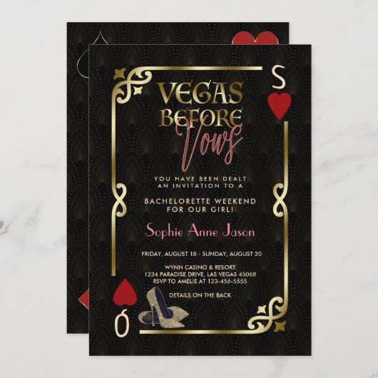 ベガスビエアフワーズカジノギャツビー素晴らしバチェロレッテ 招待状 (正面/裏面)
