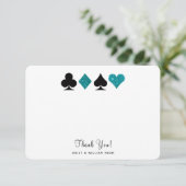 ベガスフェイクティール(緑がかった色)グリッターフラットサンキューカード 出欠カード (スタンド正面)